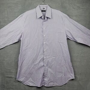 Barneys New York Mens Purple White‎ Stripe Dress Shirt 18